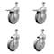 Service Caster 5 Inch Gray Polyurethane Swivel 12mm Stem Caster Total Lock Brake SCC, 2PK SCC-TSTTL20S514-PPUB-M1215-2-S-2 - alternate 1